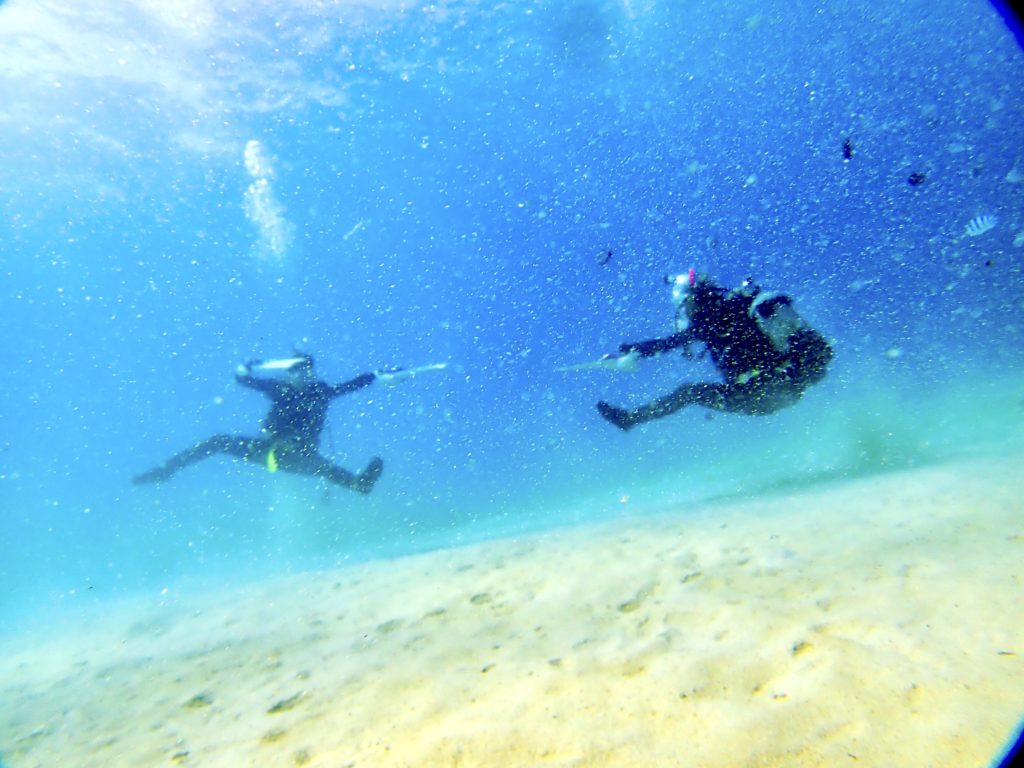 女性ダイバー　ファンダイビング
