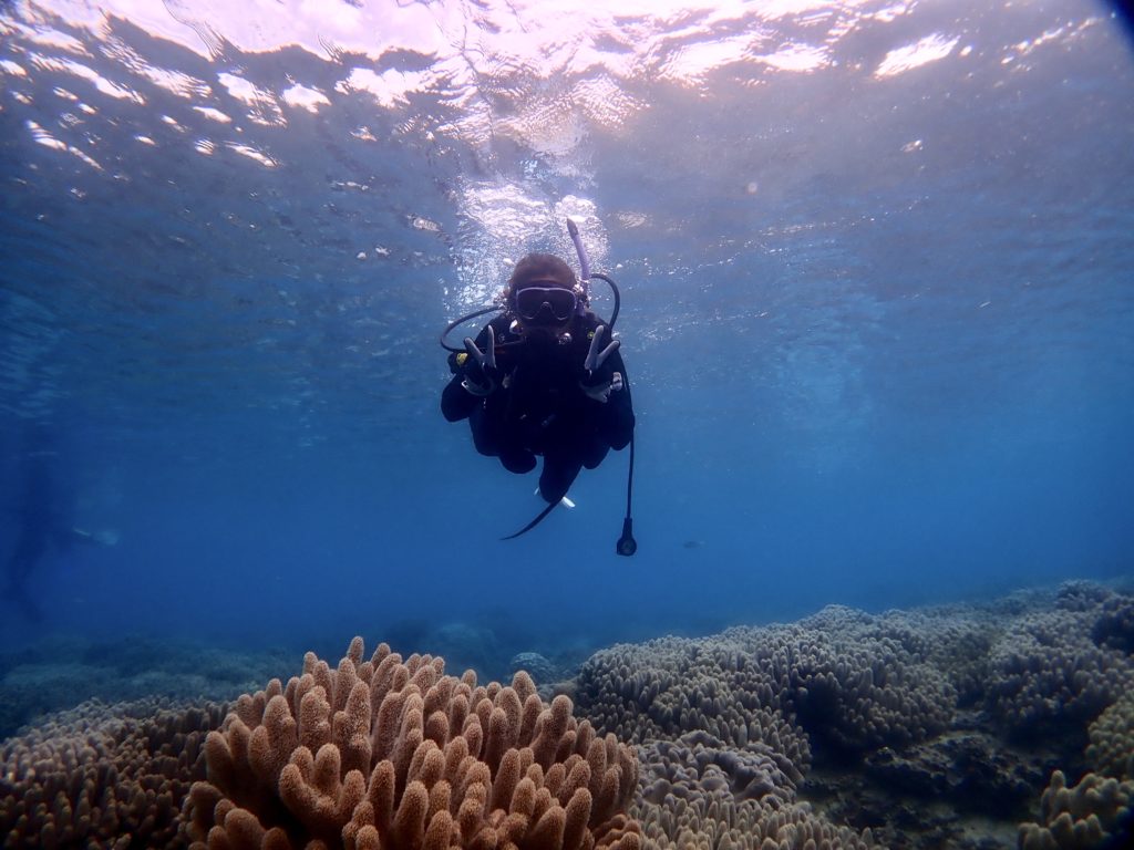 女子一人 オープンウォーター講習